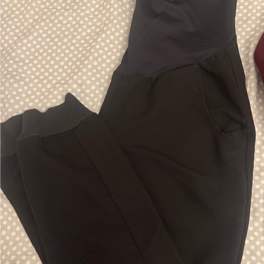 Figs Black Maternity Joggers Sleek Streamlined Comfort